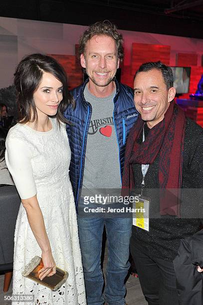 Actress Abigail Spencer, Jayson Warner Smith and Christian Vesper attends the The Hollywood Reporter and SundanceTV's 2016 Sundance Film Festival...