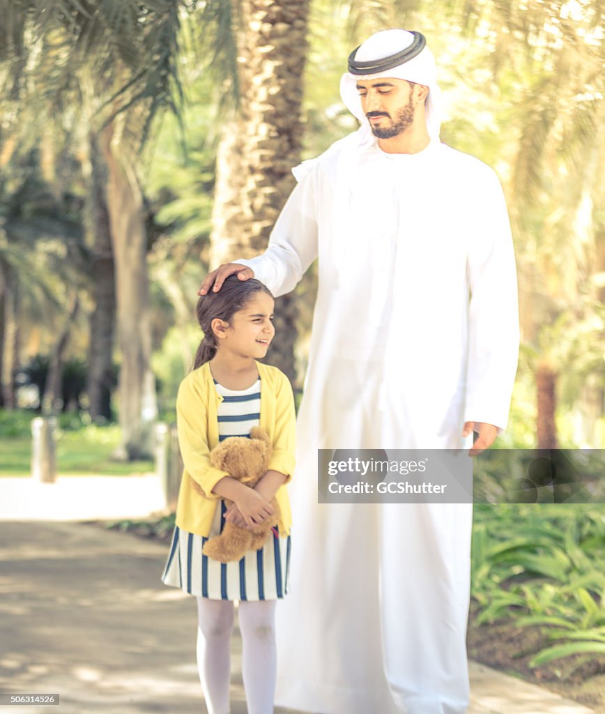 Walking together in a park