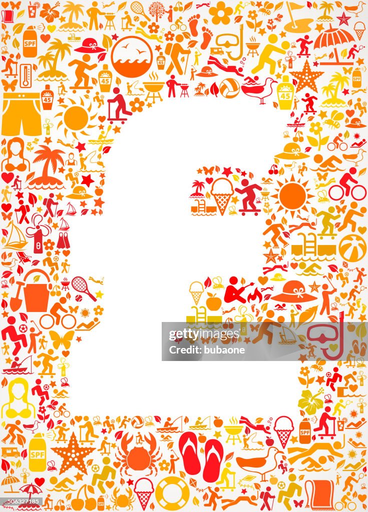 Pound on Summer royalty free vector art Pattern Background