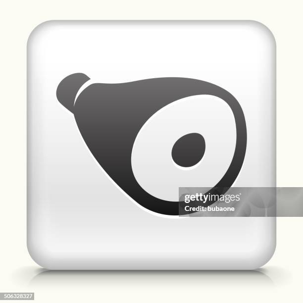 square button with ham royalty free vector art - pork leg stock illustrations