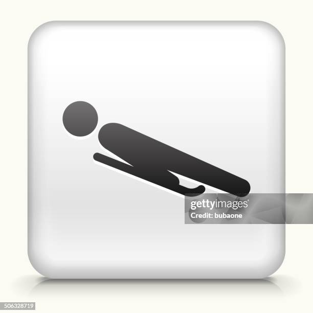 square button with luge royalty free vector art - luge stock illustrations