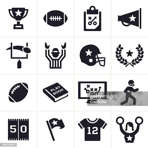 illustrazioni stock, clip art, cartoni animati e icone di tendenza di icone di football - sport da competizione