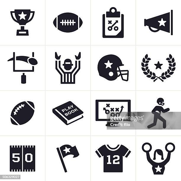 football icons - football goal post stock illustrations