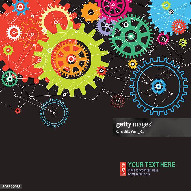 abstract technology background - cogs background stock illustrations