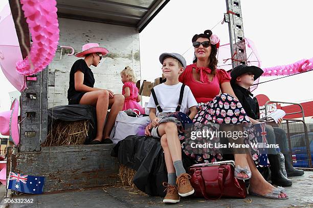 Festival goers prepare to take part in the annual Cavalcade along Peel Street during the Tamworth Counrty Music Festival on January 22, 2016 in...