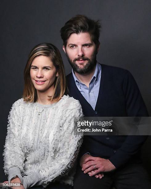 Naomi Scott and Adam Scott from the film 'Other People' pose for a portrait during The Hollywood Reporter 2016 Sundance Studio at Rock & Reilly's Day...