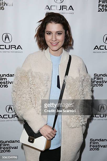 Mary Elizabeth Winstead arrives at "Swiss Army Man" Premiere Party at The Acura Studio at Sundance Film Festival 2016 on January 22, 2016 in Park...