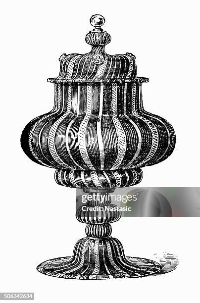 venetian glass vessel - murano glass stock illustrations