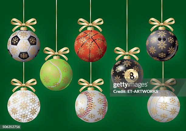 balls for christmas tree - volleyball sport stock illustrations