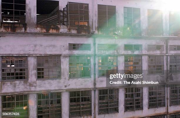 General view of the Hashima, aka the Battleship Island on March 9, 2005 in Takashima, Nagasaki, Japan. The coal mining island, is also known as the...