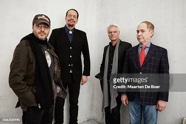 Director Adam Rifkin, writer Penn Jillette, actor Harry Hamlin and Teller from the film "Director's Cut" poses for a portrait during the Getty Images...