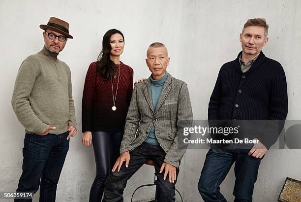 Producers Fisher Stevens, Wendi Murdoch, artist Guo-Qiang Cai and director Kevin Macdonald from the film ''Sky Ladder: The Art of Cai Guo-Qiang" pose...