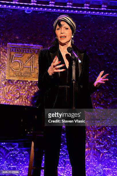 Liliane Montevecchi performs at 54 Below press preview at 54 Below on January 22, 2016 in New York City.