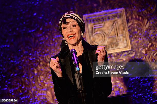 Liliane Montevecchi performs at 54 Below press preview at 54 Below on January 22, 2016 in New York City.