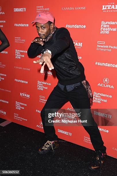 Actor Keith Stanfield attends the "Miles Ahead" Premiere during the 2016 Sundance Film Festival at The Marc Theatre on January 22, 2016 in Park City,...