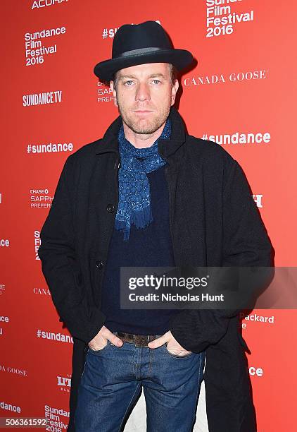 Actor Ewan McGregor attends the "Miles Ahead" Premiere during the 2016 Sundance Film Festival at The Marc Theatre on January 22, 2016 in Park City,...