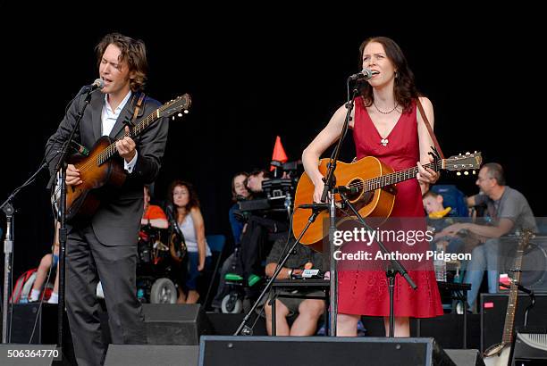 David Rawlings and Gillian Welch perform onstage at The Bridge School Concert, at Shoreline Amphitheater in Mountain View, California, USA on 21st...