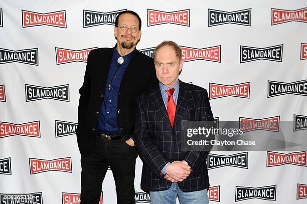 Comedy duo Penn and Teller attend the Slamdance Film Festival World Premiere Of "Director's Cut" Photo Call at Treasure Mountain Inn on January 22,...