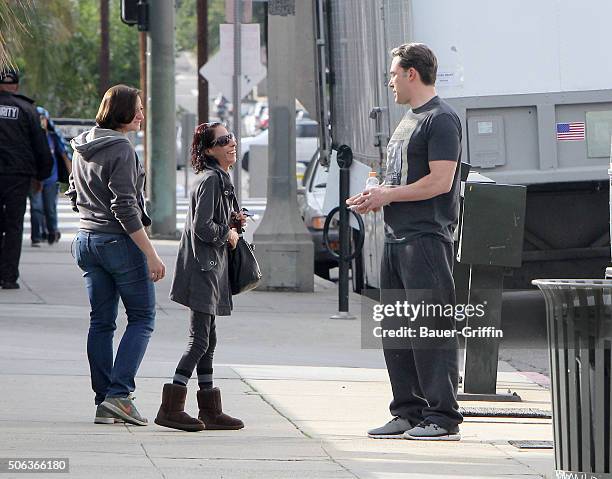 Ben Affleck is seen on the set of 'Live By Night' on January 22, 2016 in Los Angeles, California.