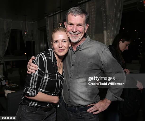 Chelsea Handler and Netflix CEO Reed Hastings attend the "Chelsea Does" Netflix Party at Tupelo at Sundance on January 22, 2016 in Park City, Utah.