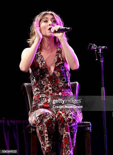 Singer Amy Heidemann performs on stage at the She Rocks Awards during day 2 of the 2016 NAMM Show at the Anaheim Hilton on January 22, 2016 in...