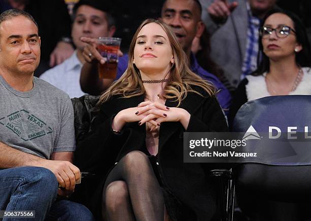 Christa B. Allen attends a basketball game between the San Antonio Spurs and the Los Angeles Lakers at Staples Center on January 22, 2016 in Los...