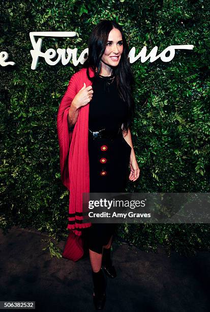 Demi Moore attends the Salvatore Ferragamo 100th Year Celebration in Hollywood and Rodeo Drive Flagship Store Opening on September 9, 2015 in Beverly...