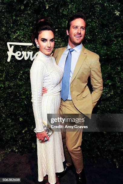 Elizabeth Chambers and Armie Hammer attend the Salvatore Ferragamo 100th Year Celebration in Hollywood and Rodeo Drive Flagship Store Opening on...