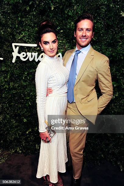 Elizabeth Chambers and Armie Hammer attend the Salvatore Ferragamo 100th Year Celebration in Hollywood and Rodeo Drive Flagship Store Opening on...