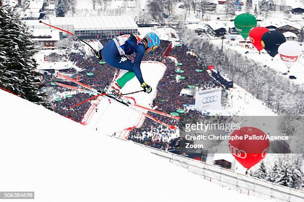 Christof Innerhofer of Italy competes during the Audi FIS Alpine Ski World Cup Men's Downhill on January 23, 2016 in Kitzbuehel, Austria.