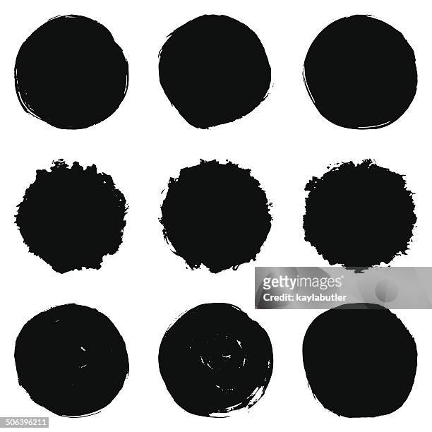 circular brush stroke set - circle stock illustrations