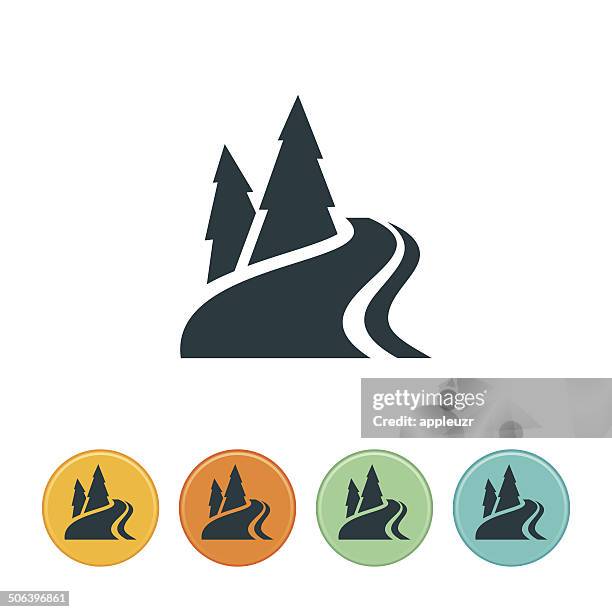 mountain river icon - river stock illustrations