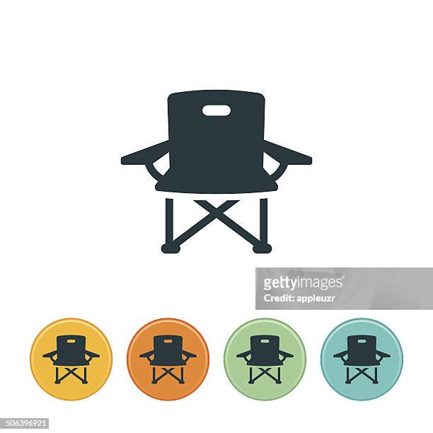 camp stuhl symbol - klappstuhl stock-grafiken, -clipart, -cartoons und -symbole