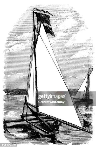 ice boating - ice boats stock illustrations