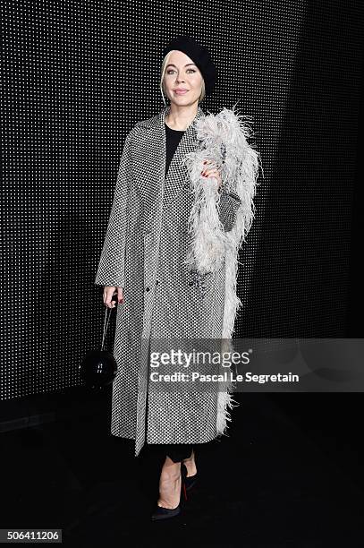 Ulyana Sergeenko attends the Dior Homme Menswear Fall/Winter 2016-2017 show as part of Paris Fashion Week on January 23, 2016 in Paris, France.