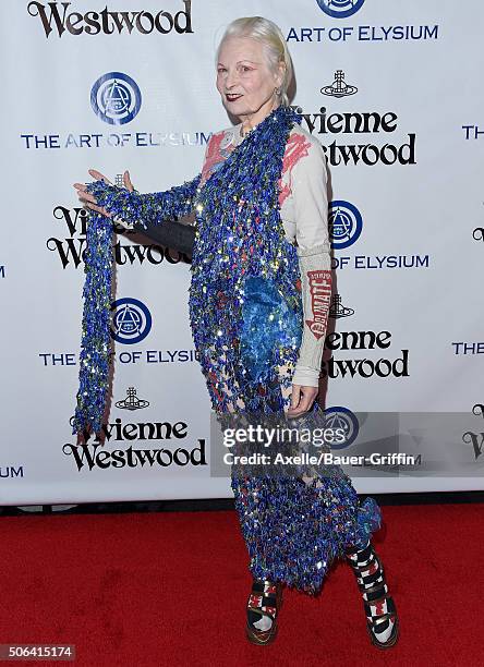 Designer Vivienne Westwood attends Art of Elysium's 9th Annual Heaven Gala at 3LABS on January 9, 2016 in Culver City, California