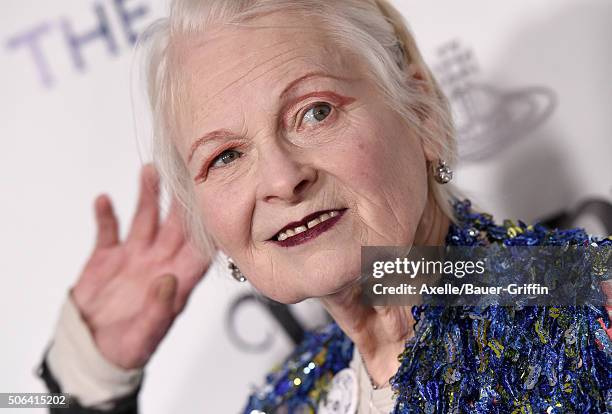 Designer Vivienne Westwood attends Art of Elysium's 9th Annual Heaven Gala at 3LABS on January 9, 2016 in Culver City, California