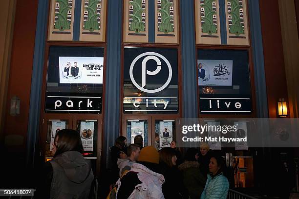Fans wait in line at the Billboard Winterfest at Park City Live! on January 22, 2016 in Park City, Utah.