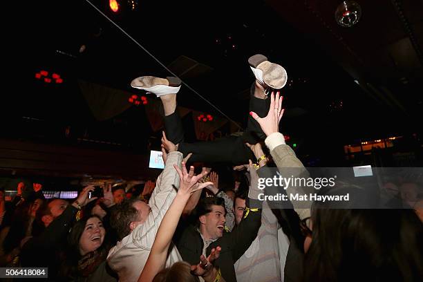 Cage The Elephant stage dives at the Billboard Winterfest at Park City Live! on January 22, 2016 in Park City, Utah.