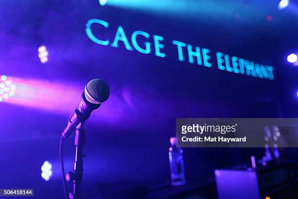 Cage the Elephant performs on stage at the Billboard Winterfest at Park City Live! on January 22, 2016 in Park City, Utah.