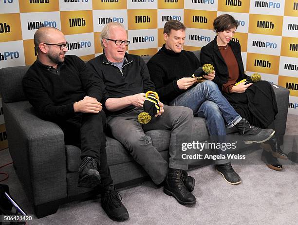 Director Antonio Campos, and actors Tracy Letts, Michael C. Hall, and Rebecca Hall in The IMDb Studio In Park City, Utah: Day Two - on January 23,...