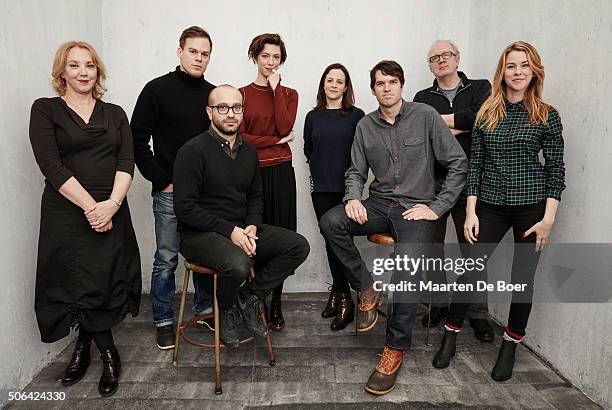 Actors J. Smith-Cameron, Michael C. Hall, director Antonio Campos, actors Rebecca Hall, Maria Dizzia, Timothy Simons, Tracy Letts, and Kim Shaw from...