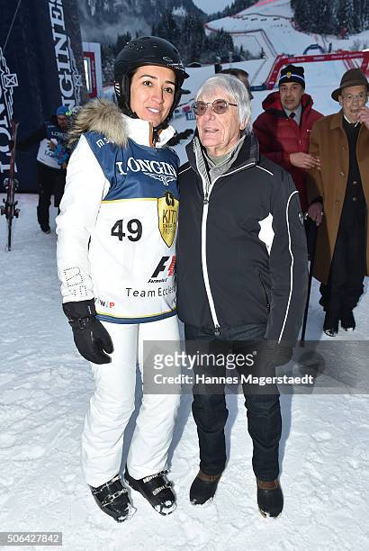 Bernie Ecclestone and Fabiana Ecclestone during the 'KitzCharityTrophy at Hahnenkamm Race' on January 23, 2016 in Kitzbuehel, Austria.
