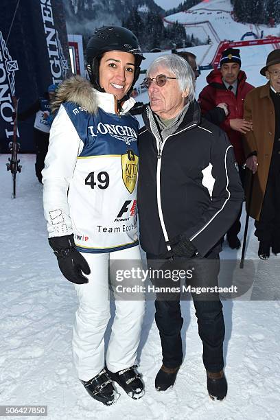 Bernie Ecclestone and Fabiana Ecclestone during the 'KitzCharityTrophy at Hahnenkamm Race' on January 23, 2016 in Kitzbuehel, Austria.