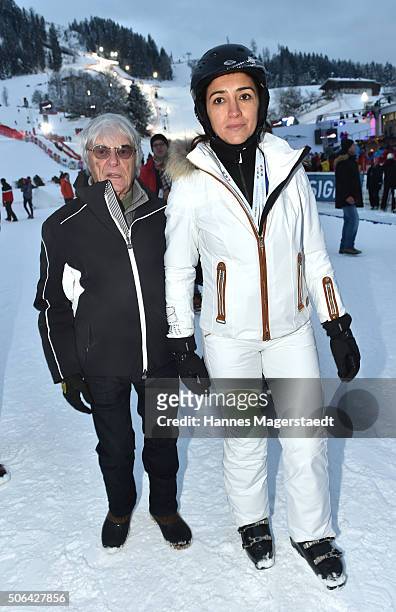 Bernie Ecclestone and Fabiana Ecclestone during the 'KitzCharityTrophy at Hahnenkamm Race' on January 23, 2016 in Kitzbuehel, Austria.