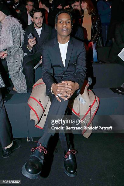 Rapper ASAP Rocky attends the Dior Homme Menswear Fall/Winter 2016-2017 show as part of Paris Fashion Week on January 23, 2016 in Paris, France.
