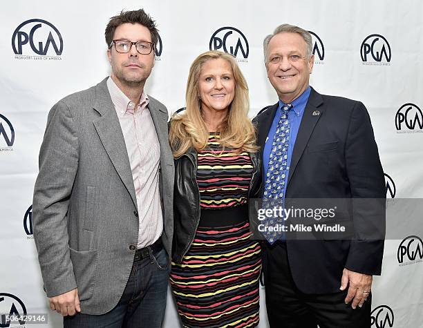 Producer of 'The Martian', Michael Schaefer, Co-President, Producers Guild of America, Lori McCreary, and National Executive Director, Producers...
