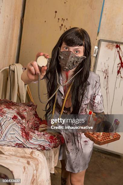 scary nurse - evil doctor stock pictures, royalty-free photos & images