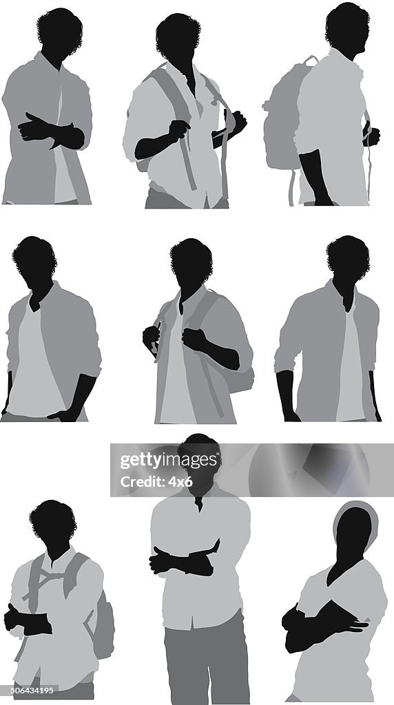 Man in various poses