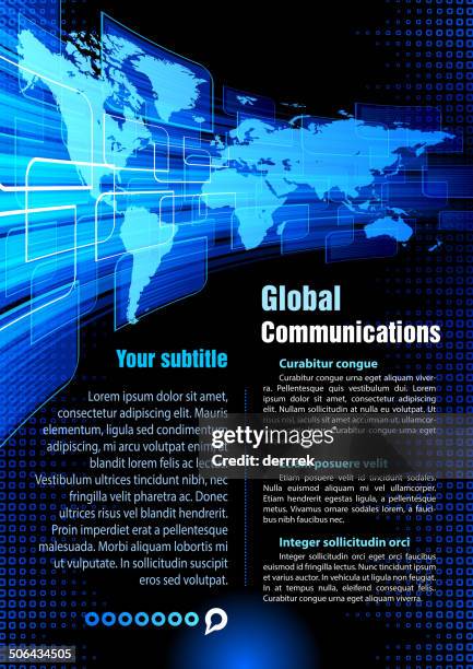 communication technology - world map connected dots stock illustrations